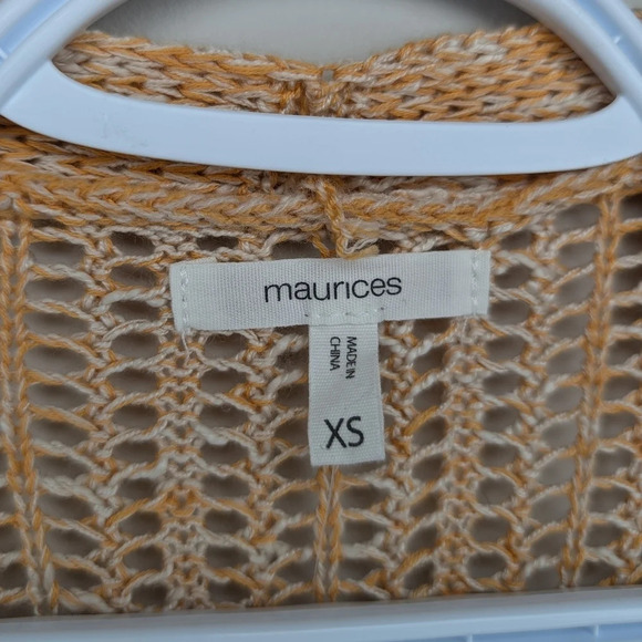 NWT Maurices Sunset Ombre Fringe Open Front Crochet Cardigan Women  XS - Picture 5 of 8